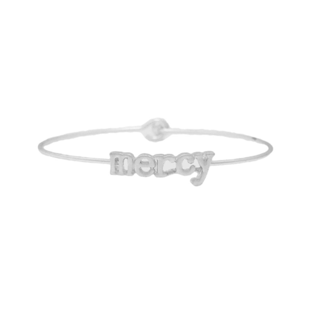 Mercy Stencil Wire Hook Clasp Bangle Bracelet